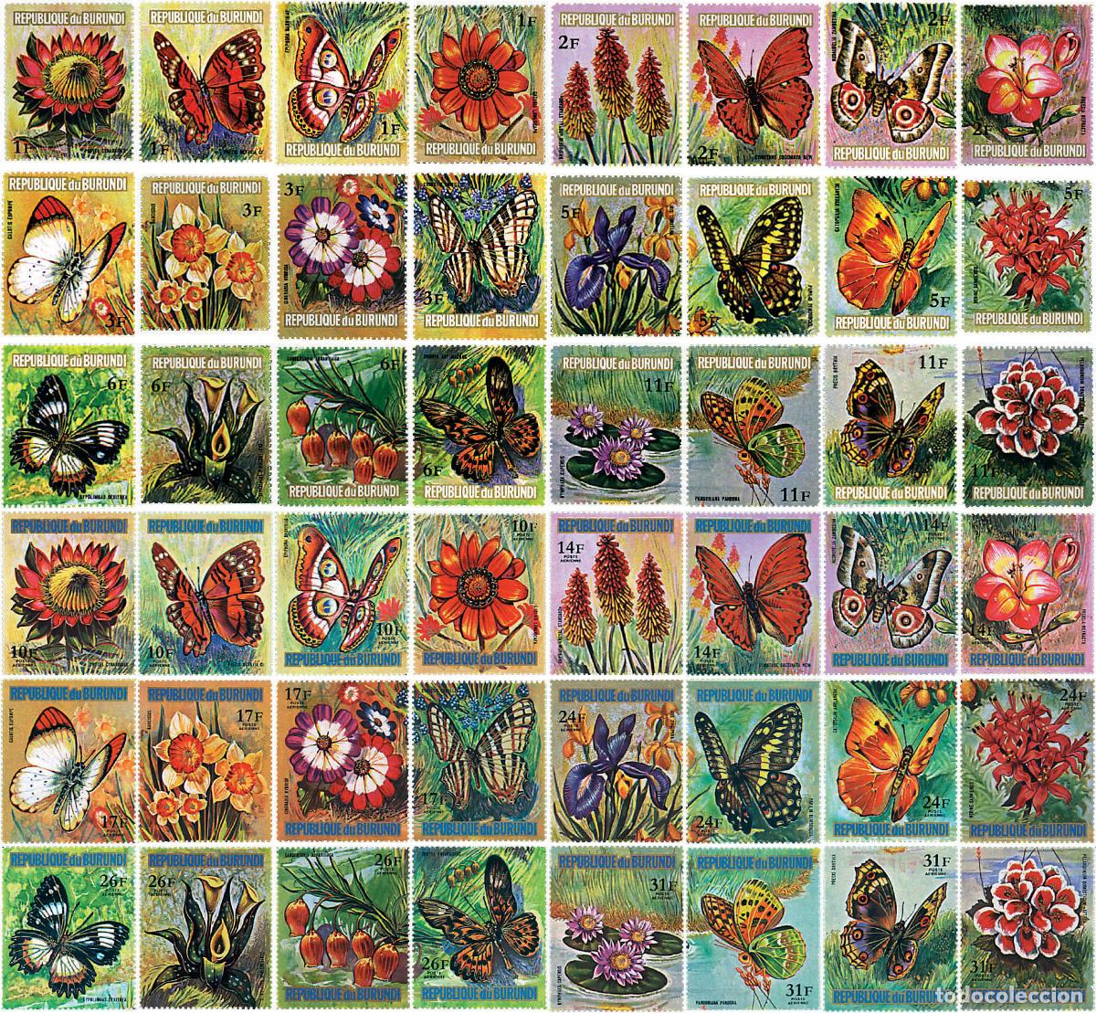 Sellos: 95150 MNH BURUNDI 1973 MARIPOSAS Y FLORES