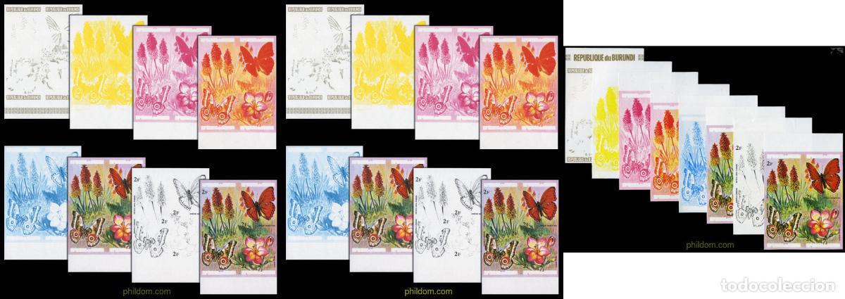 Sellos: 204432 MNH BURUNDI 1973 MARIPOSAS Y FLORES