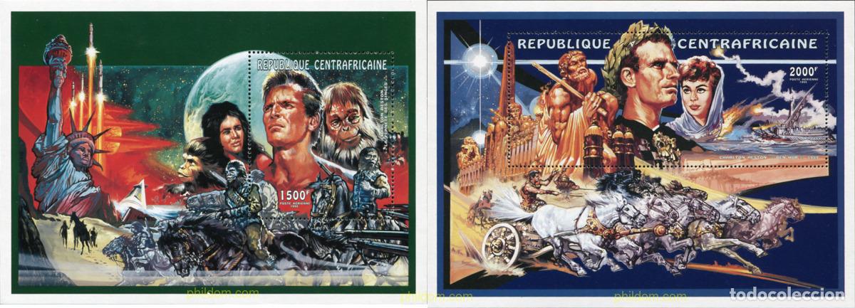 Sellos: 75634 MNH CENTROAFRICANA 1995 CENTENARIO DEL CINE. CHARLTON HESTON