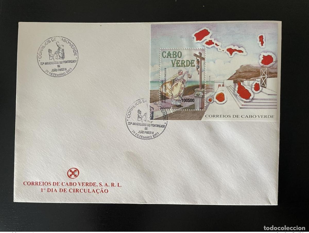 Sellos: Cabo Verde 2003 Mi. Bl. 38 FDC Papa Joao Paulo II Juan Pablo