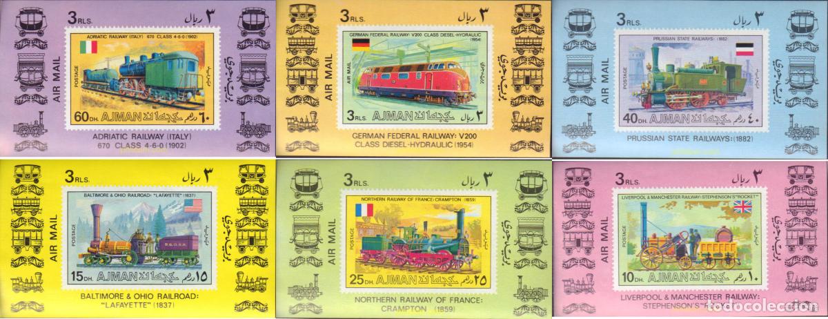 Sellos: 1639 MNH AJMAN 1971 LOCOMOTORAS ANTIGUAS