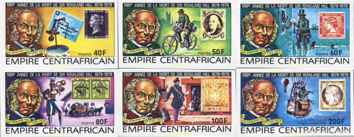 Sellos: 16715 MNH CENTROAFRICANA 1978 CENTENARIO DE LA MUERTE DE SIR ROWLAND HILL