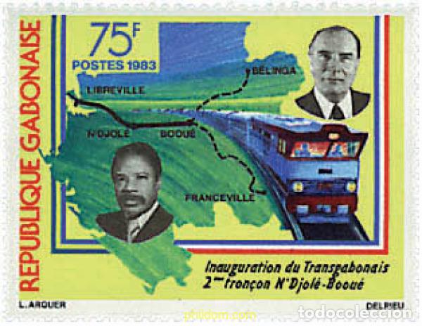 Sellos: 59758 MNH GABON 1983 INAUGURACION DEL SEGUNDO TRAMO DE LA LINEA TRANSGABONESA