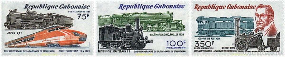 Sellos: 59754 MNH GABON 1981 200 ANIVERSARIO DEL NACIMIENTO DE GEORGE STEPHENSON