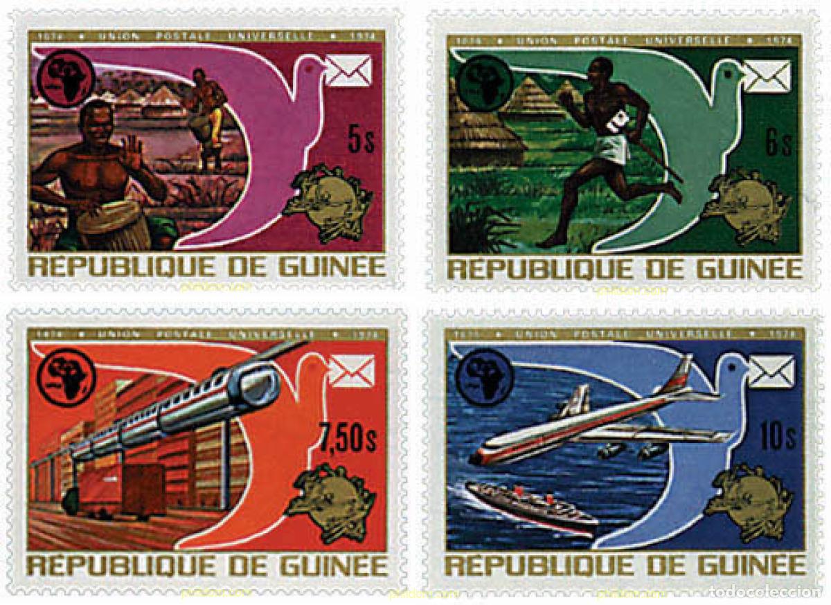 Sellos: 71741 MNH GUINEA 1974 CENTENARIO DE LA UNION POSTAL UNIVERSAL