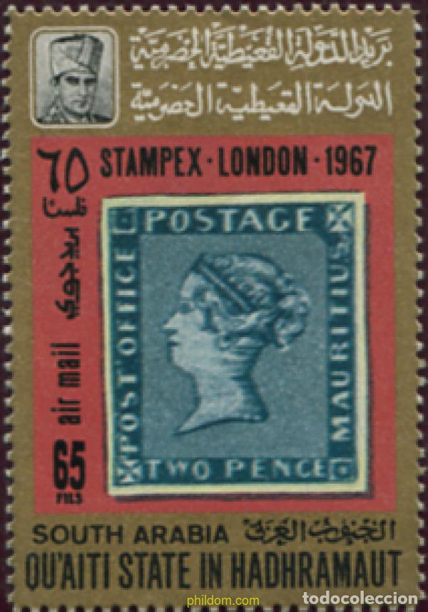 Sellos: 577545 MNH QU AITI. Estado de Hadhramaut 1967 STAMPEX 67. EXPOSICION FILATELICA INTERNACIONAL
