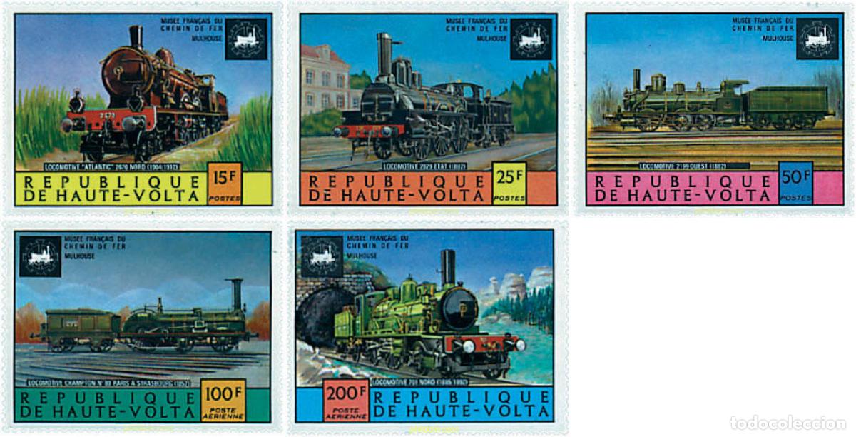 Sellos: 56429 MNH ALTO VOLTA 1975 LOCOMOTORAS ANTIGUAS EN EL MUSEO DE MULHOUSE