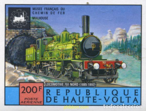 Sellos: 202480 MNH ALTO VOLTA 1975 LOCOMOTORAS ANTIGUAS EN EL MUSEO DE MULHOUSE