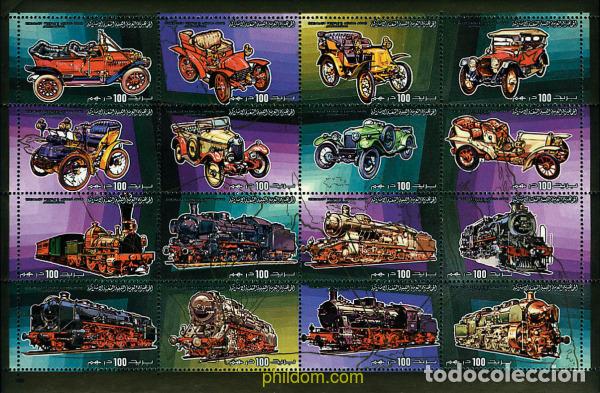 Sellos: 253949 MNH LIBIA 1984 COCHES Y LOCOMOTORAS