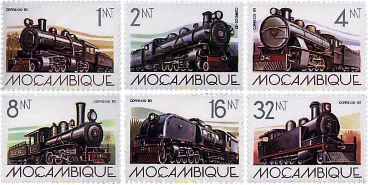 Sellos: 56231 MNH MOZAMBIQUE 1983 LOCOMOTORAS ANTIGUAS