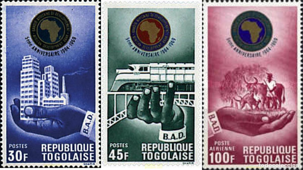 Sellos: 59179 MNH TOGO 1969 5 ANIVERSARIO DE LA BANCA AFRICANA DE DESARROLLO