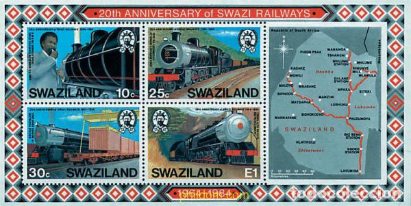 Sellos: 59064 MNH SWAZILANDIA 1984 20 ANIVERSARIO DEL FERROCARRIL DE SWAZILANDIA