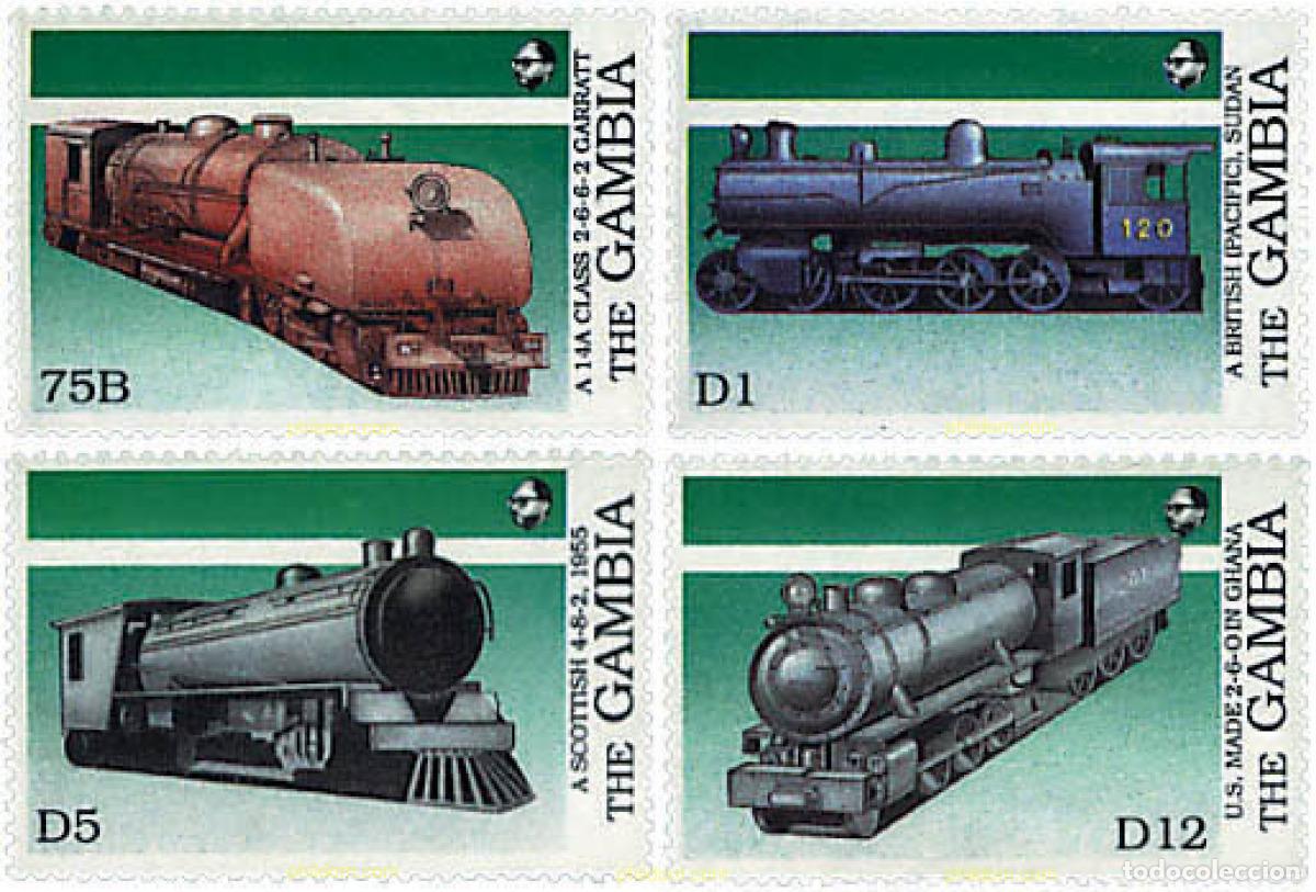 Sellos: 211130 MNH GAMBIA 1989 LOCOMOTORAS DE AFRICA