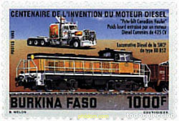 Sellos: 57811 MNH BURKINA FASO 1993 CENTENARIO DEL MOTOR DIESEL