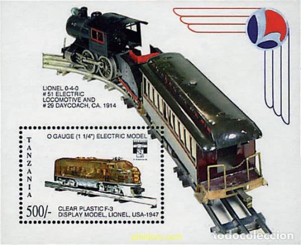 Sellos: 365270 MNH TANZANIA 1992 GENOVA 92. EXPOSICION FILATELICA INTERNACIONAL. MODELOS A ESCALA DE TRENES