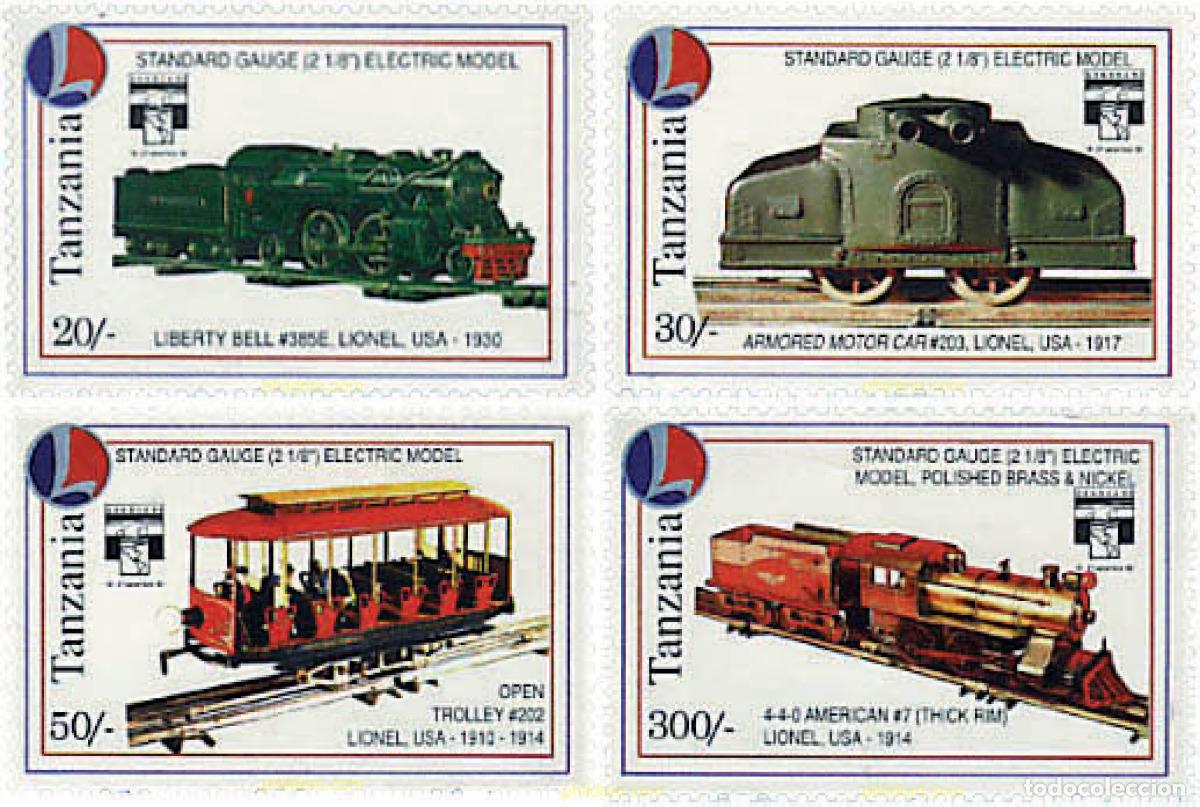 Sellos: 365269 MNH TANZANIA 1992 GENOVA 92. EXPOSICION FILATELICA INTERNACIONAL. MODELOS A ESCALA DE TRENES