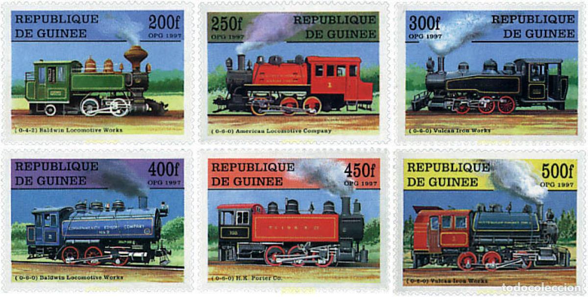 Sellos: 74373 MNH GUINEA 1997 LOCOMOTORAS
