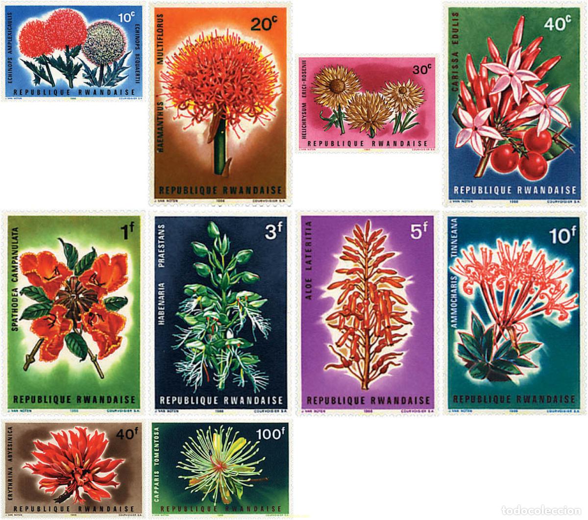 Sellos: 93864 MNH RUANDA 1966 FLORES AFRICANAS