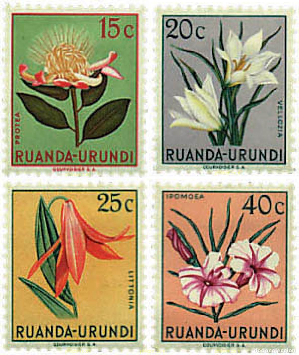 Sellos: 633734 MNH RUANDA URUNDI 1953 FLORES REGIONALES
