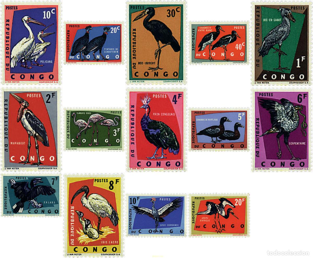 Sellos: 33413 MNH CONGO EX-BELGA 1963 PROTECCION DE LAS AVES