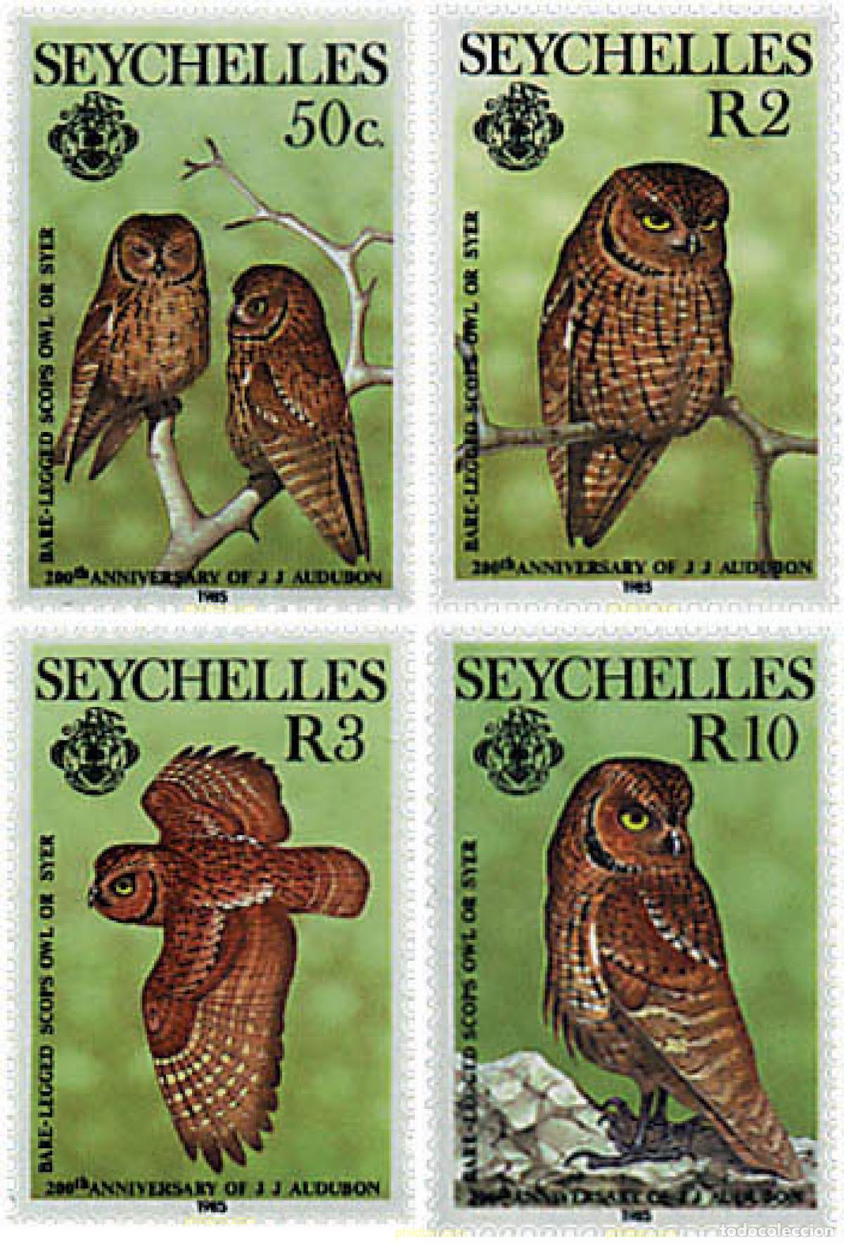 Stamps: 32130 MNH SEYCHELLES 1985 BICENTENARIO DEL NACIMIENTO DEL ORNITOLOGO J.J. AUDUBON
