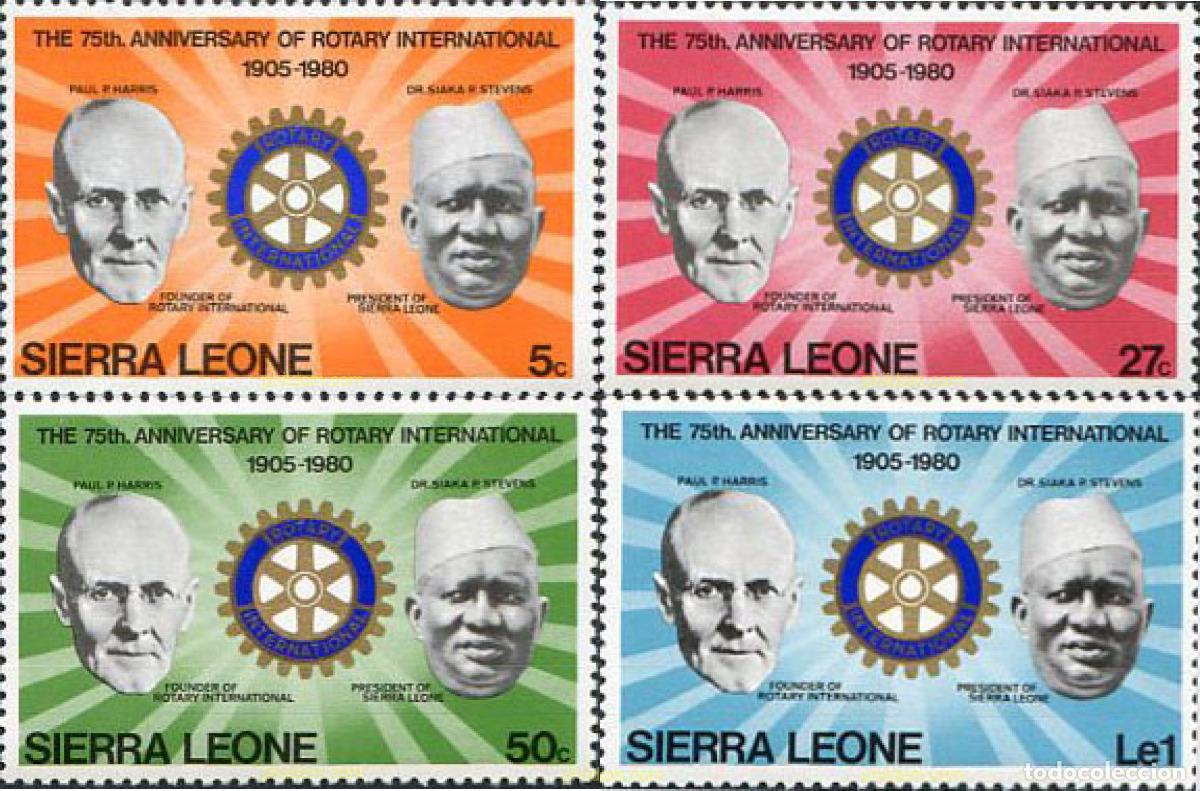 Stamps: 36036 MNH SIERRA LEONA 1980 75 ANIVERSARIO DEL CLUB ROTARIO INTERNACIONAL