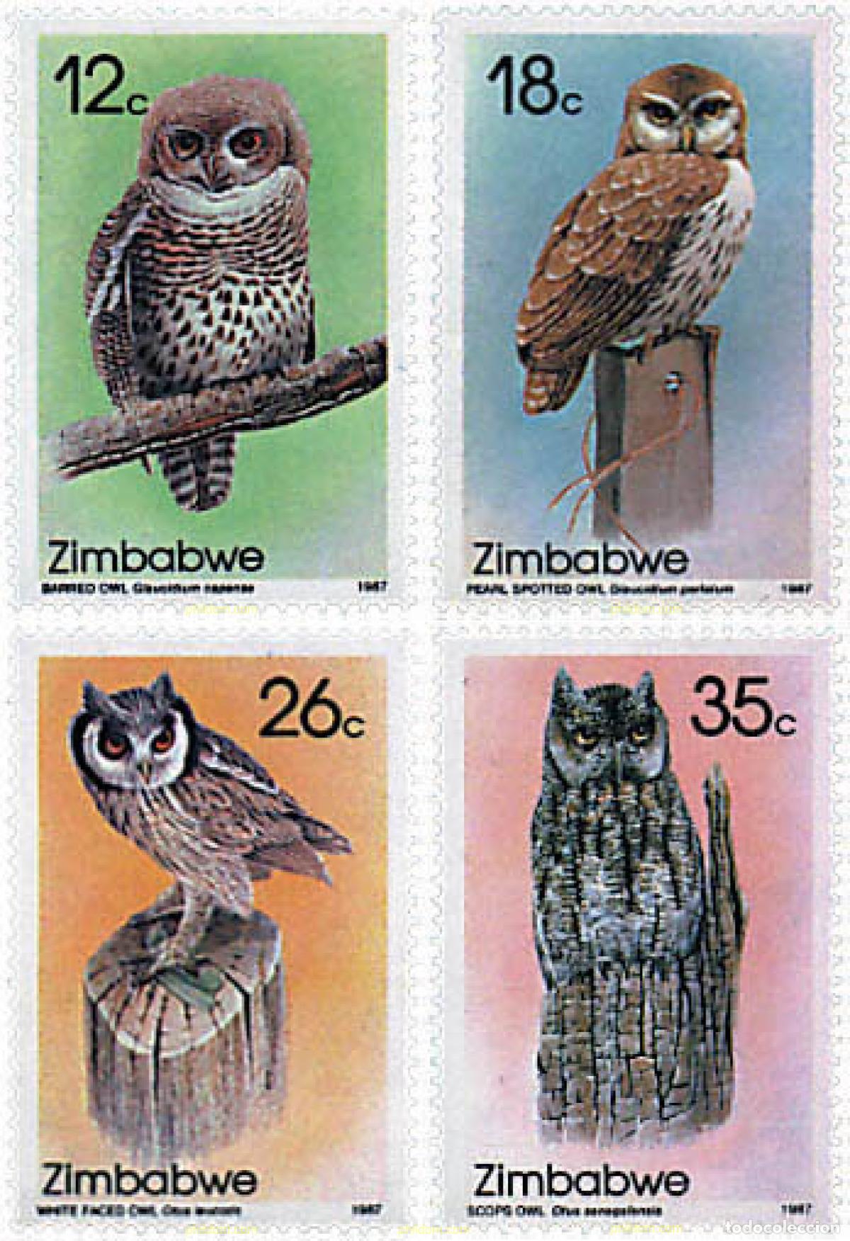Sellos: 34212 MNH ZIMBABUE 1987 RAPACES NOCTURNAS