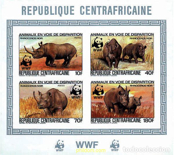 Briefmarken: 4293 MNH CENTROAFRICANA 1983 RINOCERONTE NEGRO