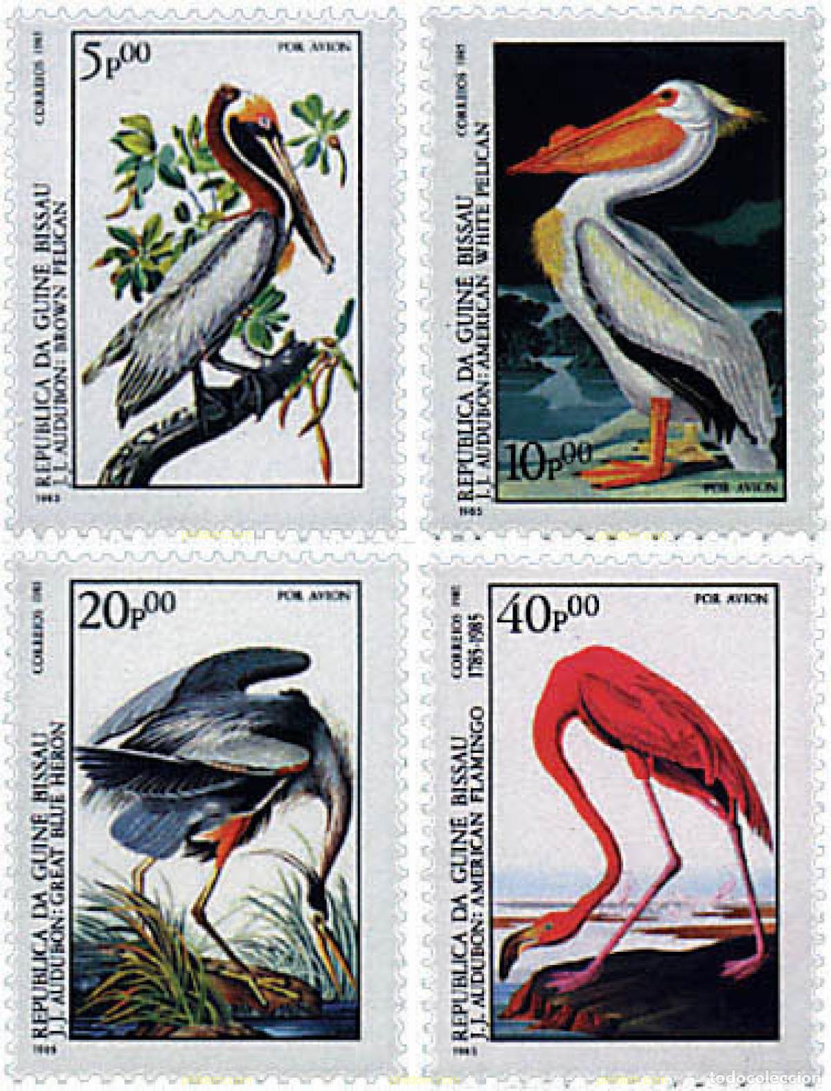 Sellos: 32128 MNH GUINEA BISSAU 1985 BICENTENARIO DEL NACIMIENTO DEL ORNITOLOGO J.J. AUDUBON