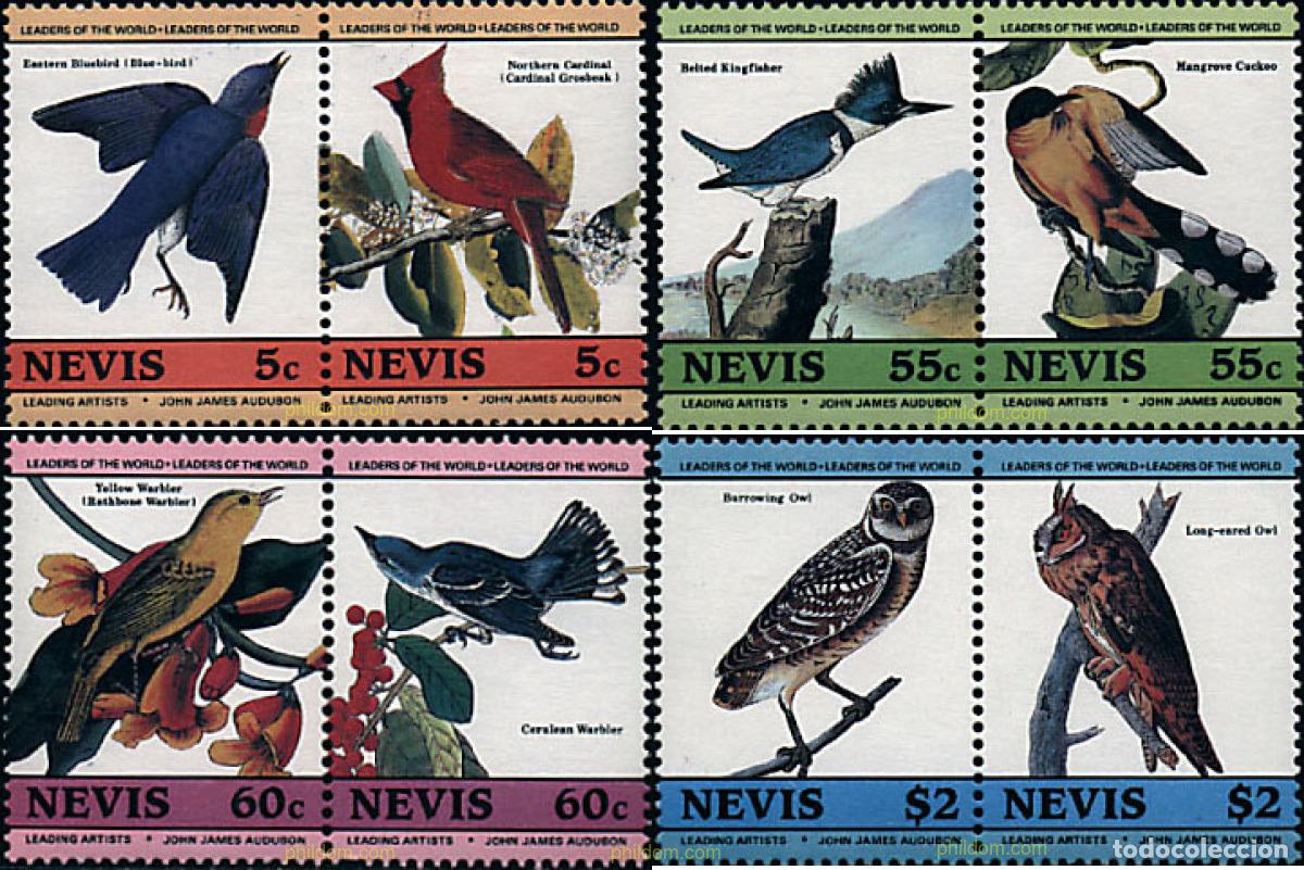Sellos: 229151 MNH NEVIS 1985 BICENTENARIO DEL NACIMIENTO DEL ORNITOLOGO J.J. AUDUBON