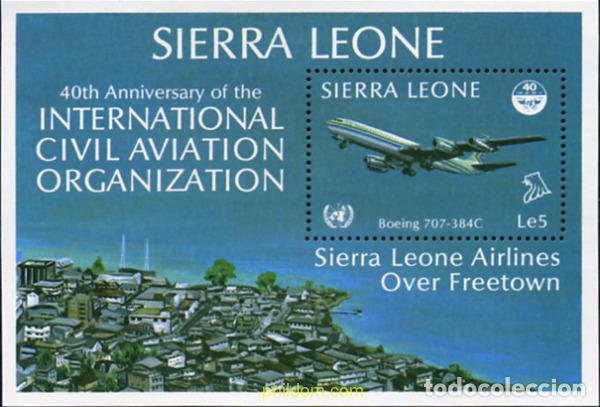 Sellos: 32129 MNH SIERRA LEONA 1985 40 ANIVERSARIO DE LA ORGANIZACION INTERNACIONAL DE AVIACION CIVIL (ICAO