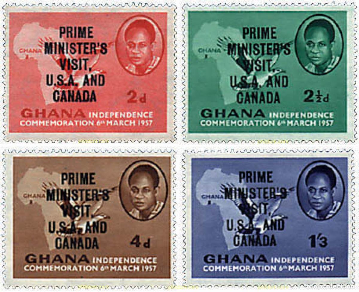 Sellos: 33544 MNH GHANA 1958 VISITA DEL PRESIDENTE NKRUMAH A ESTADOS UNIDOS