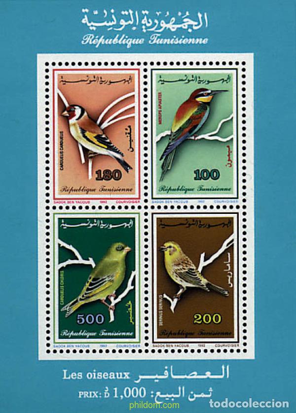 Sellos: 33835 MNH TUNEZ 1992 PAJAROS DE TUNEZ