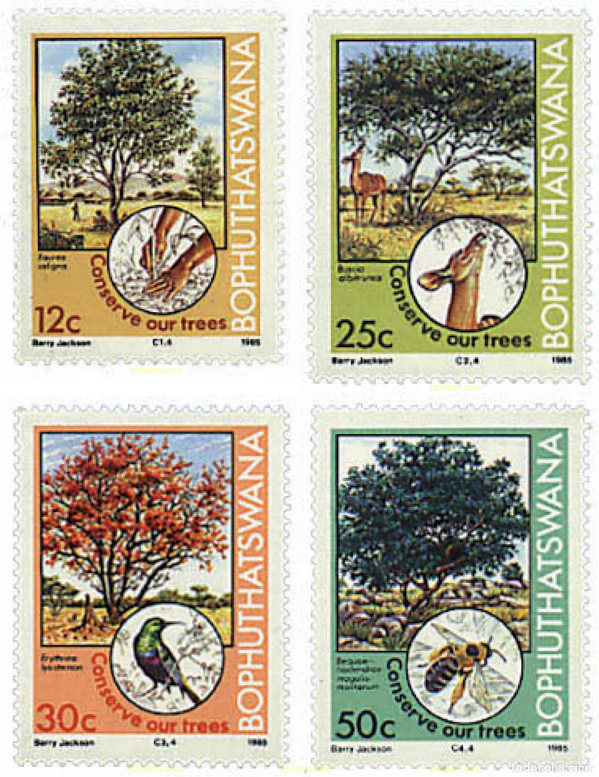 Sellos: 39461 MNH BOPHUTHATSWANA 1985 PRESERVACION DEL ARBOL