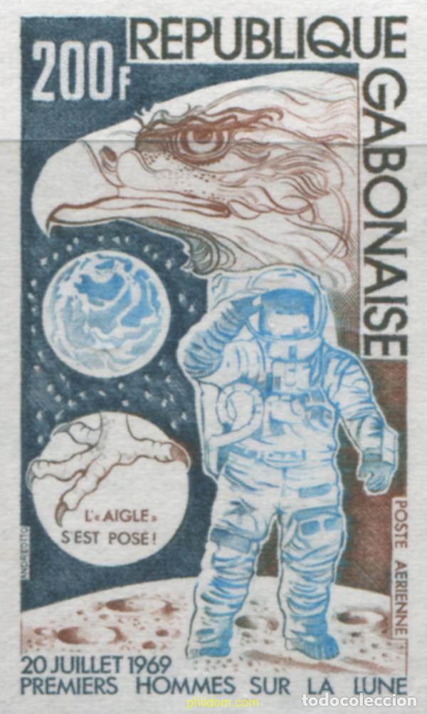 Sellos: 21103 MNH GABON 1974 5 ANIVERSARIO DEL PRIMER HOMBRE A LA LUNA