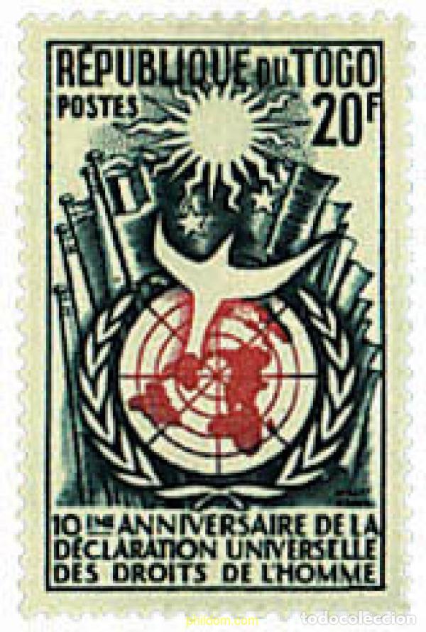 Sellos: 33081 MNH TOGO 1958 10 ANIVERSARIO DE LA DECLARACION UNIVERSAL DE LOS DERECHOS HUMANOS
