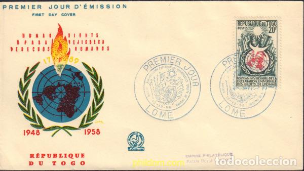 Sellos: 368970 MNH TOGO 1958 10 ANIVERSARIO DE LA DECLARACION UNIVERSAL DE LOS DERECHOS HUMANOS