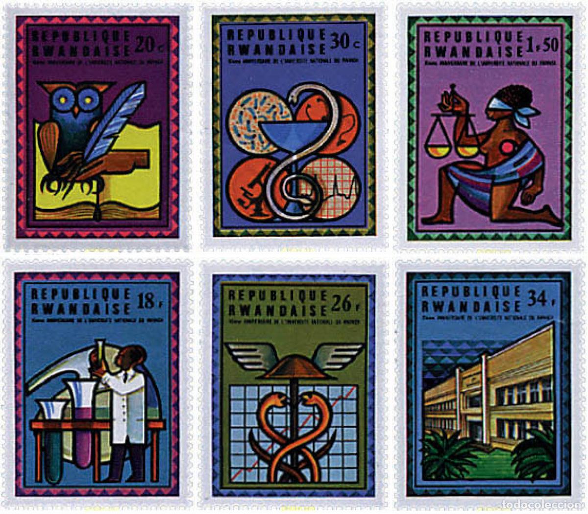 Sellos: 56513 MNH RUANDA 1975 10 ANIVERSARIO DE LA UNIVERSIDAD NACIONAL