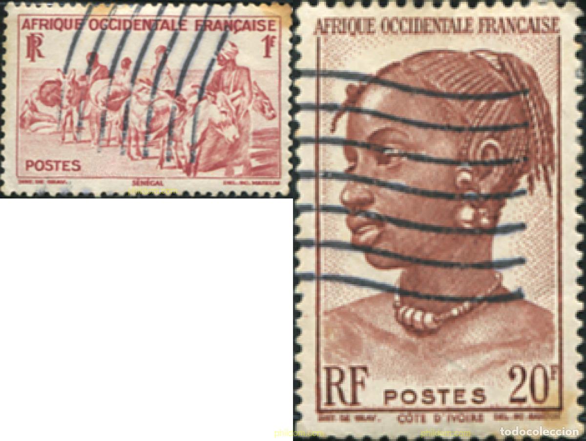 Sellos: 667811 USED AFRICA OCCIDENTAL FRANCESA 1947 SERIE BASICA