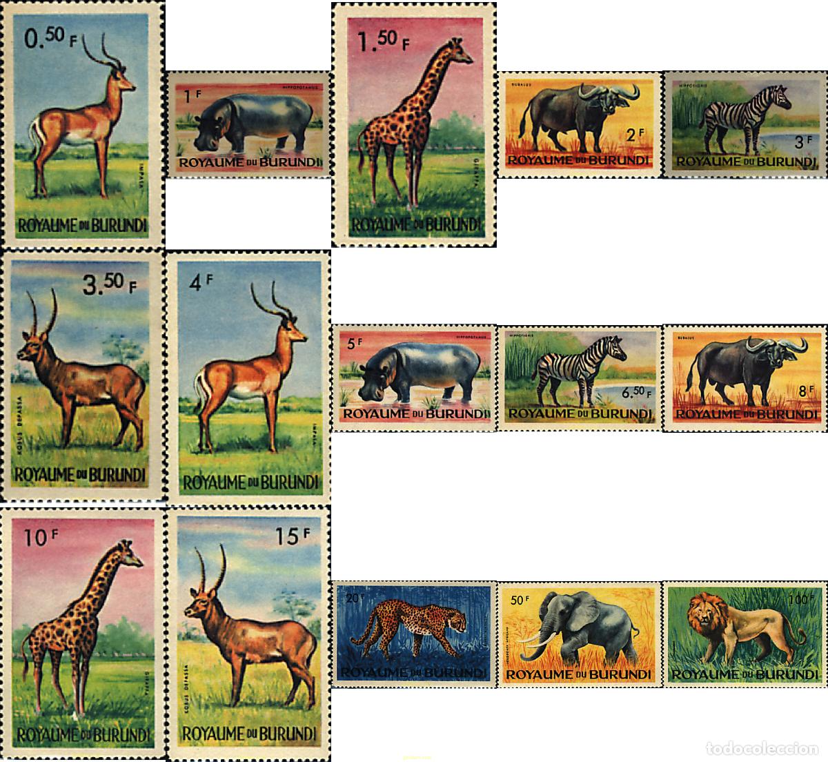 Briefmarken: 53895 MNH BURUNDI 1964 FAUNA