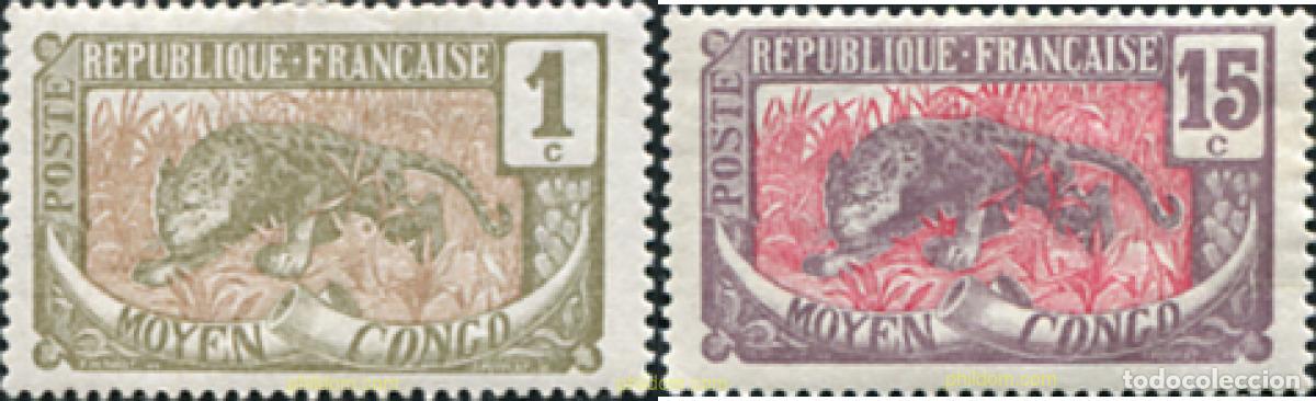 Sellos: 668012 HINGED CONGO MEDIO 1907 SERIE BASICA