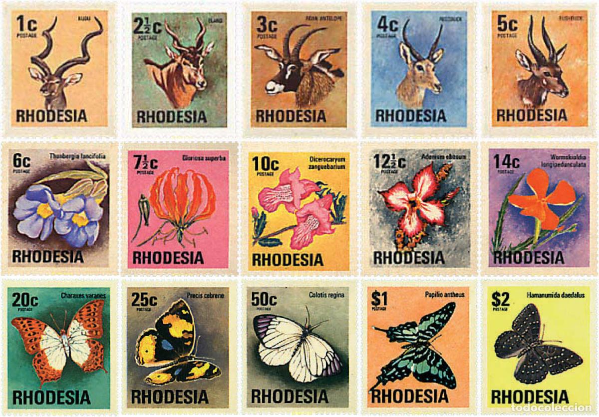 Sellos: 93839 MNH RODESIA 1974 FAUNA Y FLORA