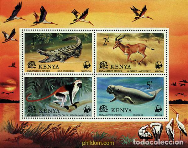 Sellos: 74342 MNH KENIA 1977 FAUNA EN PELIGRO DE EXTINCION