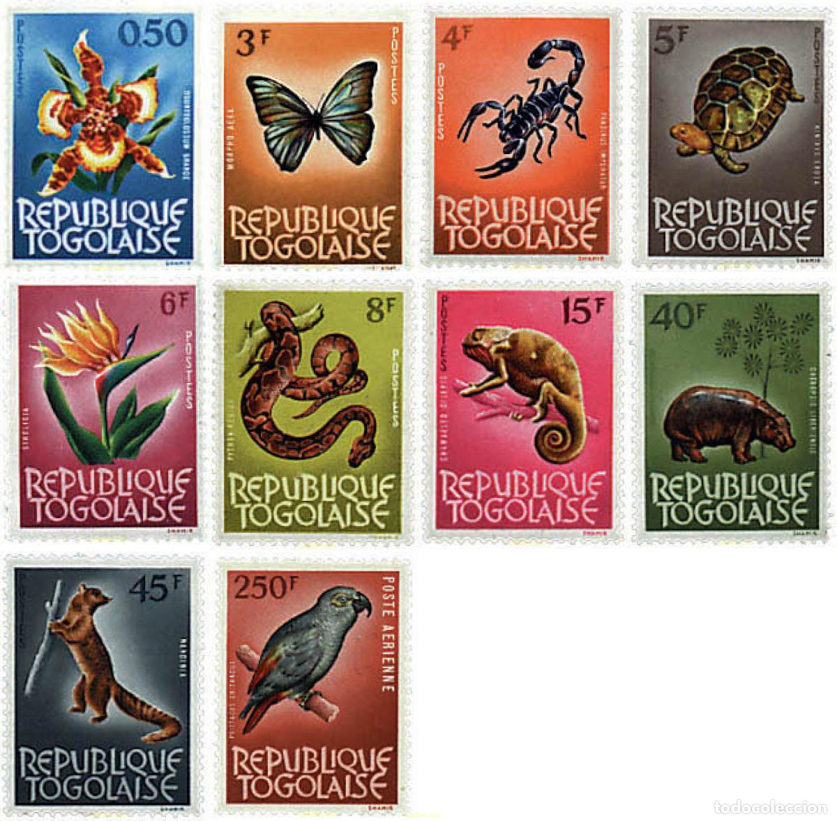Sellos: 640057 MNH TOGO 1964 FAUNA Y FLORA