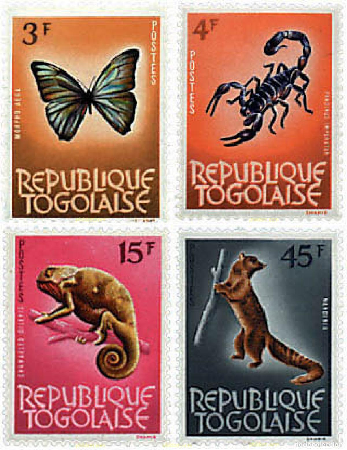Sellos: 640058 MNH TOGO 1964 FAUNA Y FLORA