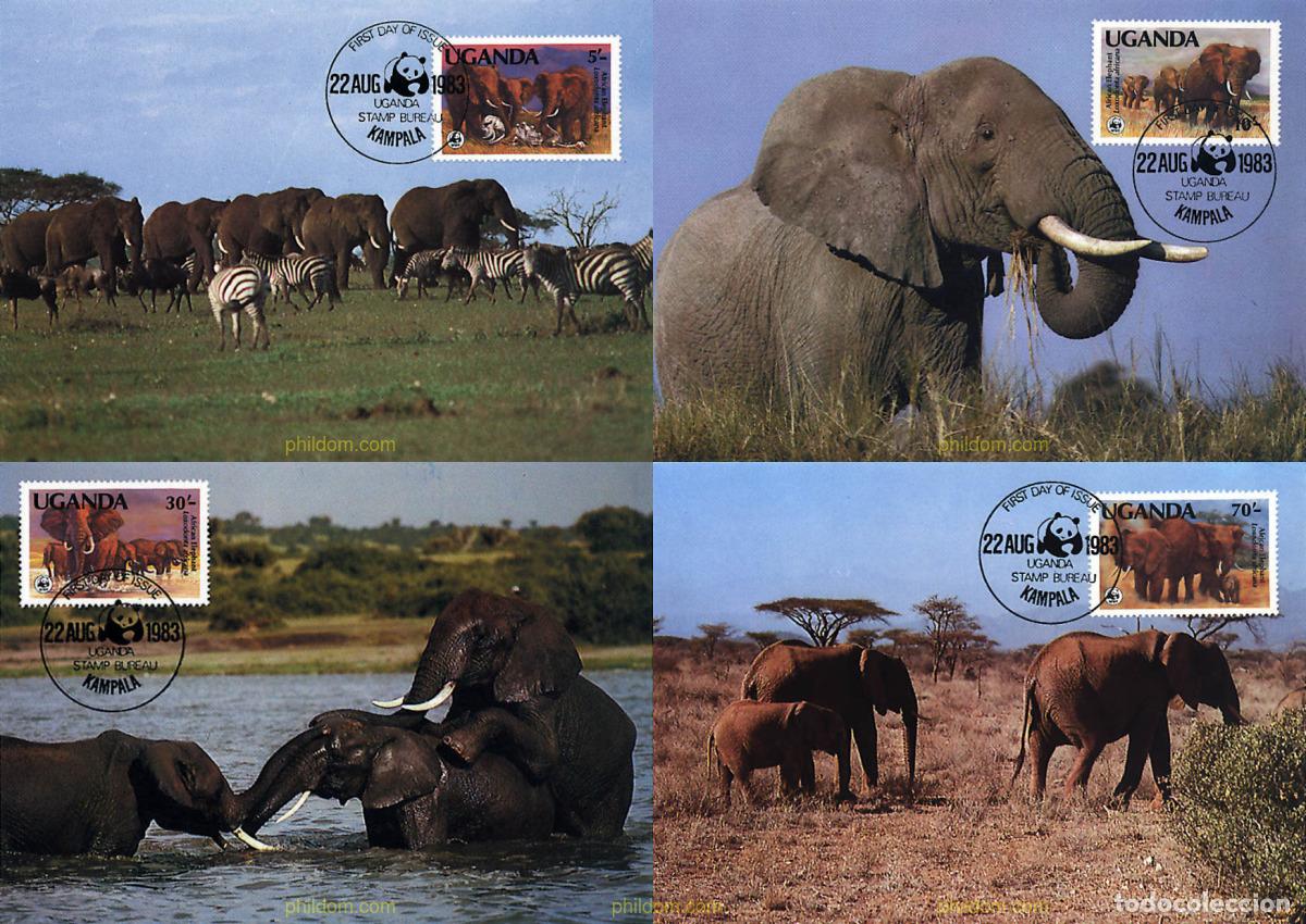 Sellos: 7290 MNH UGANDA 1983 ELEFANTE AFRICANO