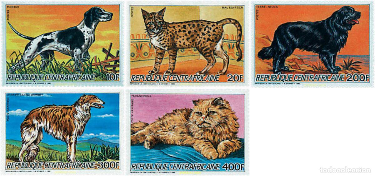 Sellos: 49285 MNH CENTROAFRICANA 1986 PERROS Y GATOS