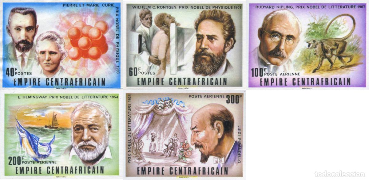 Sellos: 195000 MNH CENTROAFRICANA 1977 PREMIOS NOBEL