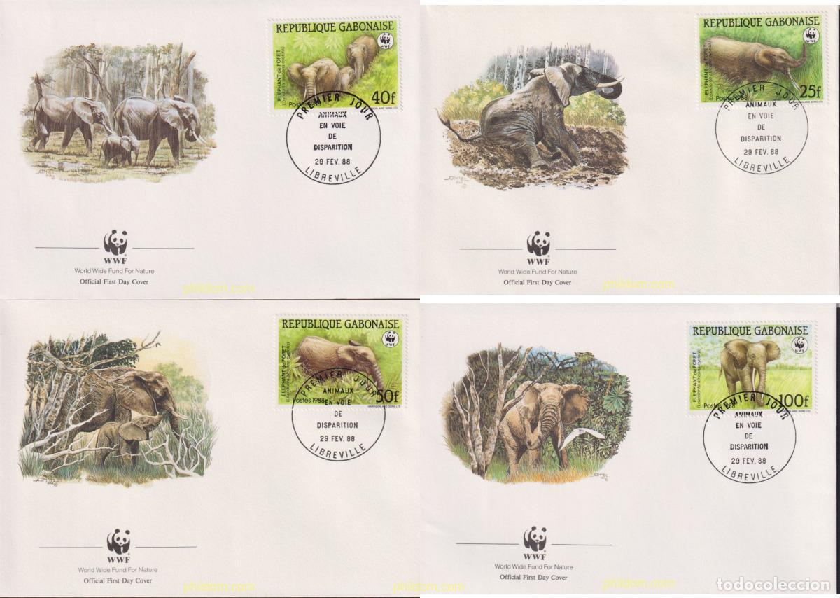 Sellos: 23123 MNH GABON 1988 FAUNA EN PELIGRO DE EXTINCION. ELEFANTE AFRICANO DE LA SELVA
