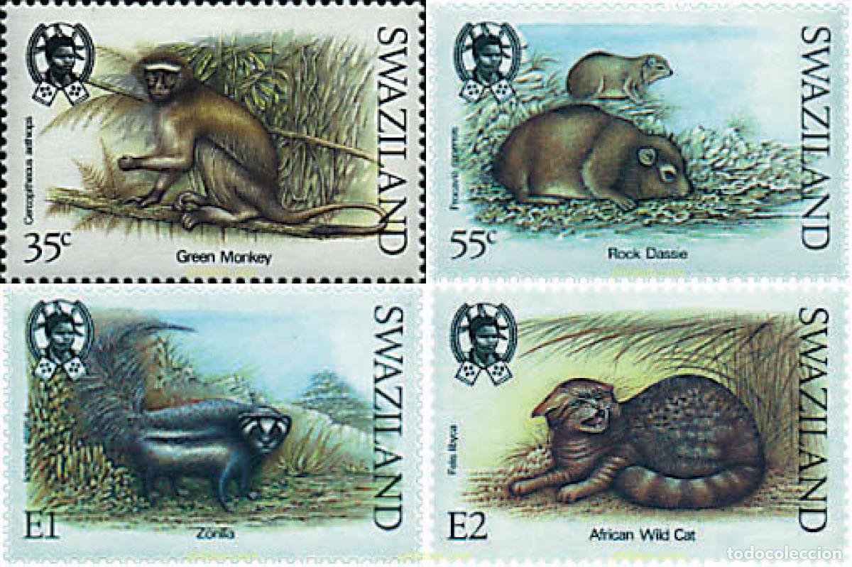 Sellos: 36684 MNH SWAZILANDIA 1989 FAUNA PROTEGIDA